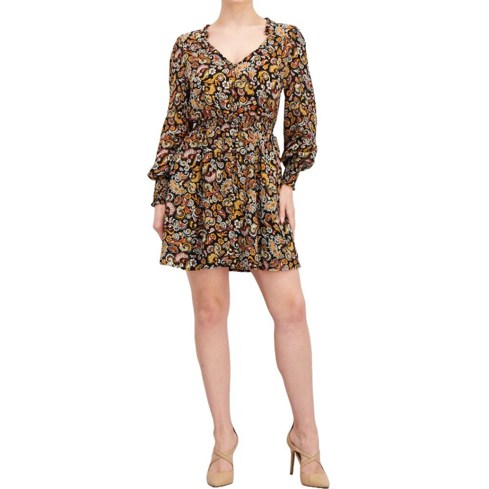 NWT BB Dakota x Steve Madden Paisley Long Sleeve Mini Dress Retro Cottagecore